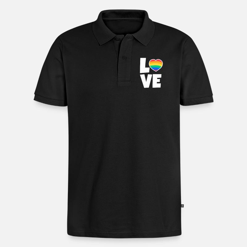 Saint-Valentin, Saint-Valentin, Saint-Valentin - Polo bio Premium Homme - noir
