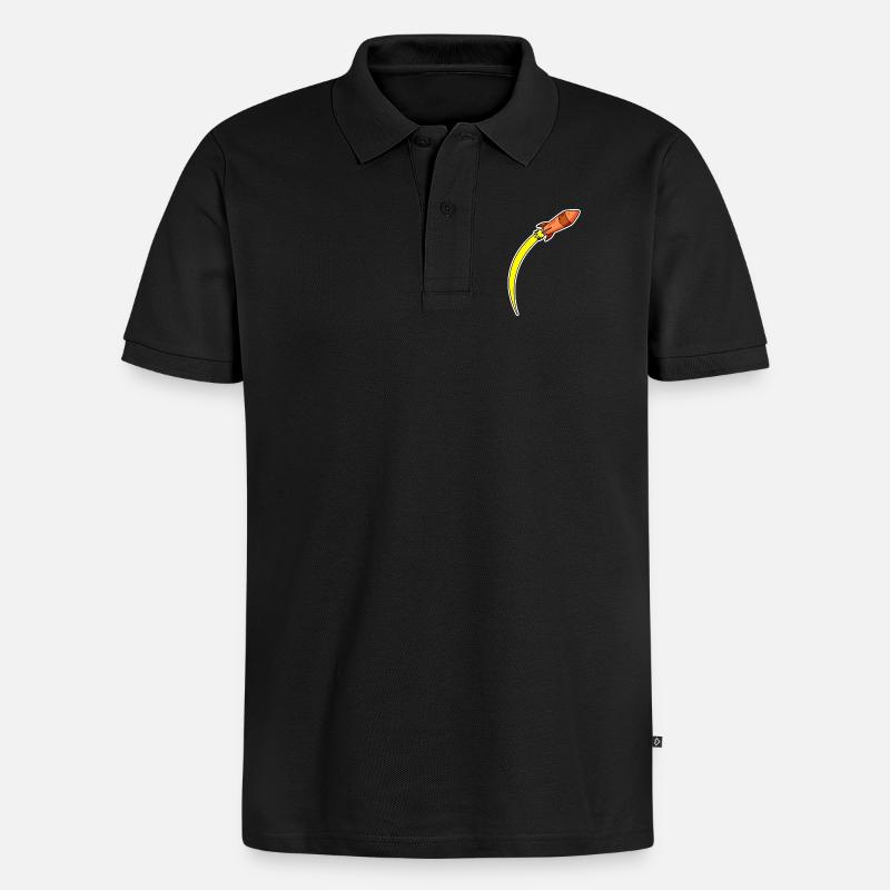 Fusée Orange - Polo bio Premium Homme - noir
