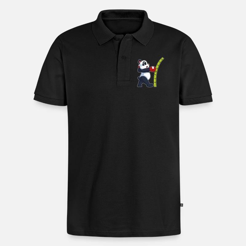 Panda Boxer Boxhandschuhe Boxen - Männer Premium Bio Polo Shirt - Schwarz