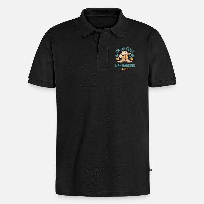 Line Dance Line Dancing Geschenk - Männer Premium Bio Polo Shirt - Schwarz
