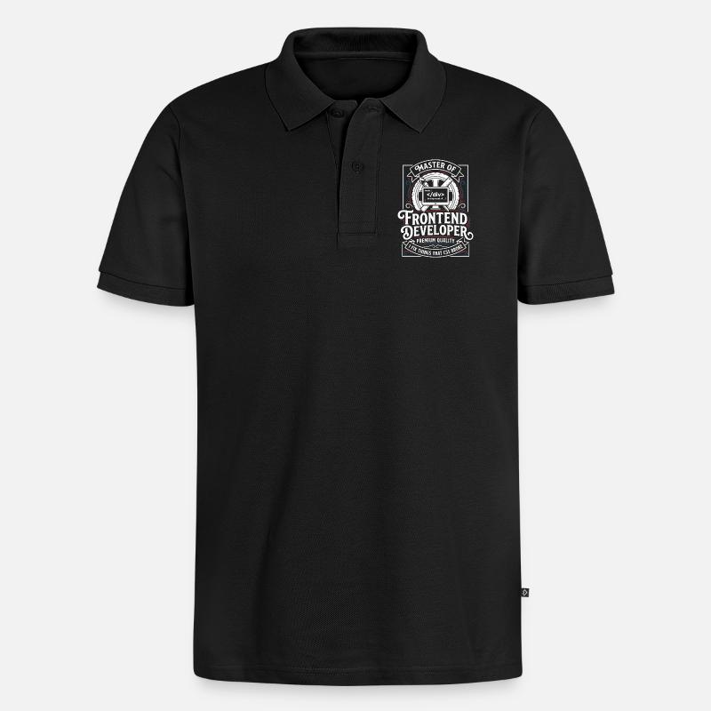 Frontend Meister: CSS HTML Kunst - Männer Premium Bio Polo Shirt - Schwarz