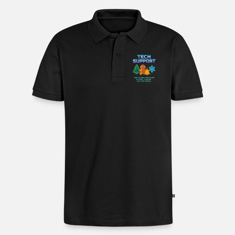 Lustiger Technischer Support Debug Weihnachten - Männer Premium Bio Polo Shirt - Schwarz