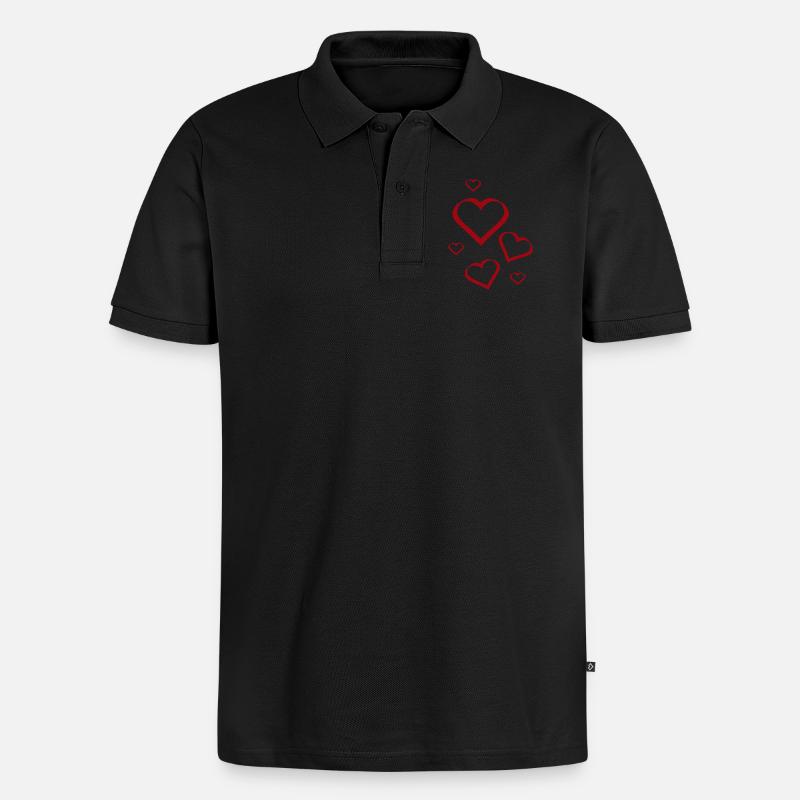 Saint-Valentin, Saint-Valentin, Saint-Valentin - Polo bio Premium Homme - noir