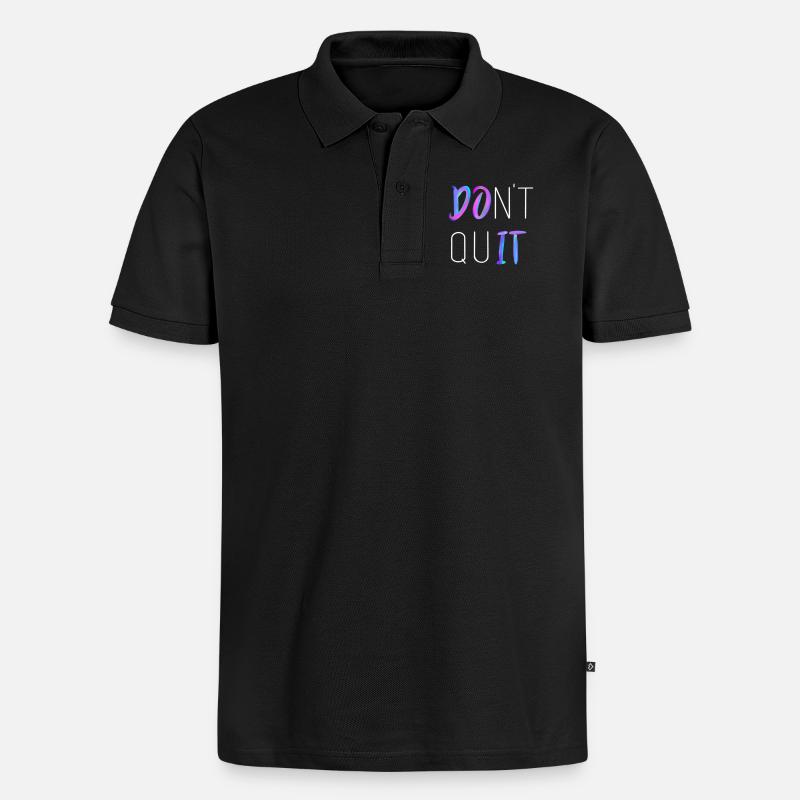 Don't Quit - Männer Premium Bio Polo Shirt - Schwarz