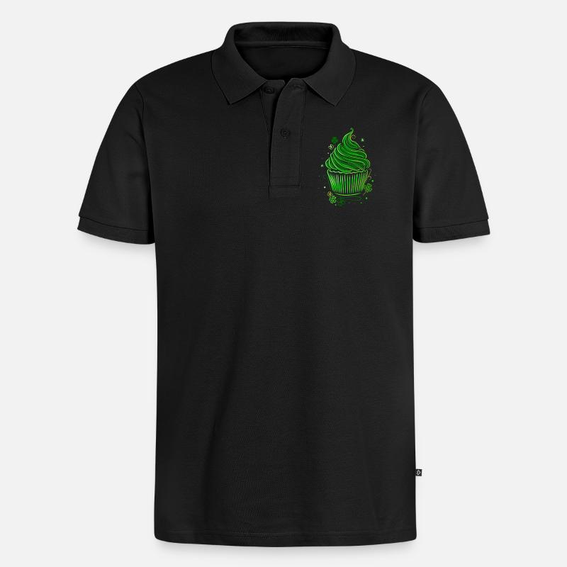 Muffin Cupcake de la Saint-Patrick - Polo bio Premium Homme - noir
