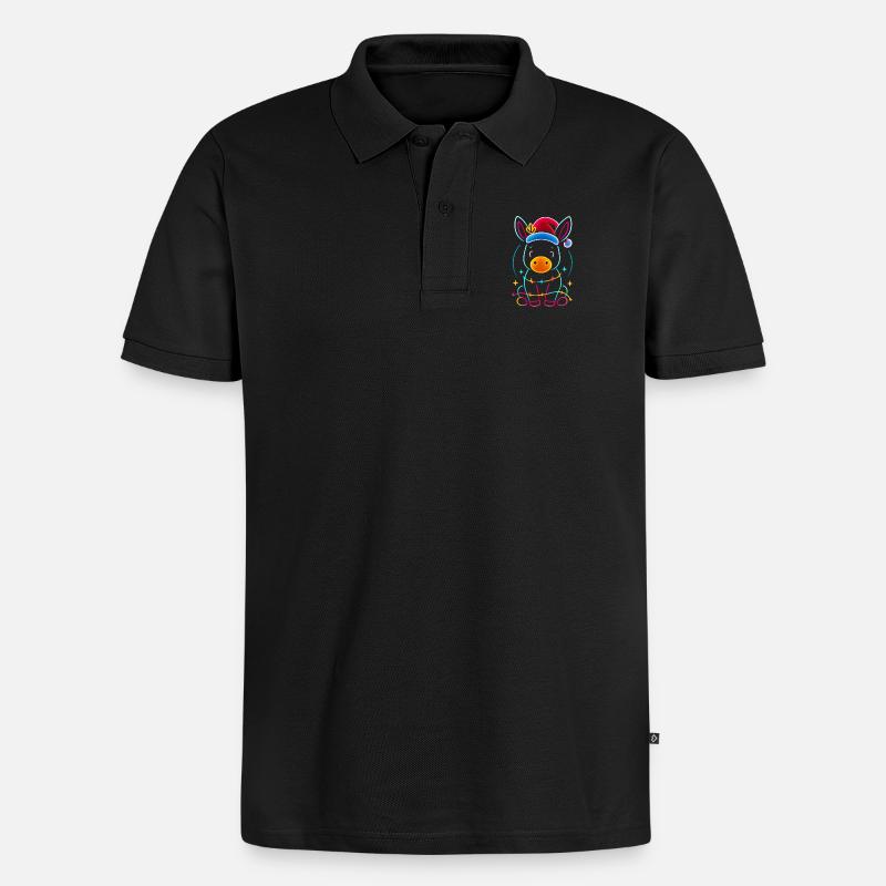 Donkey Elf Noël Drôle Cadeau - Polo bio Premium Homme - noir