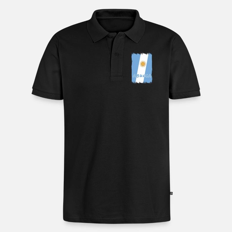 Argentinien Großmutter Design - Männer Premium Bio Polo Shirt - Schwarz