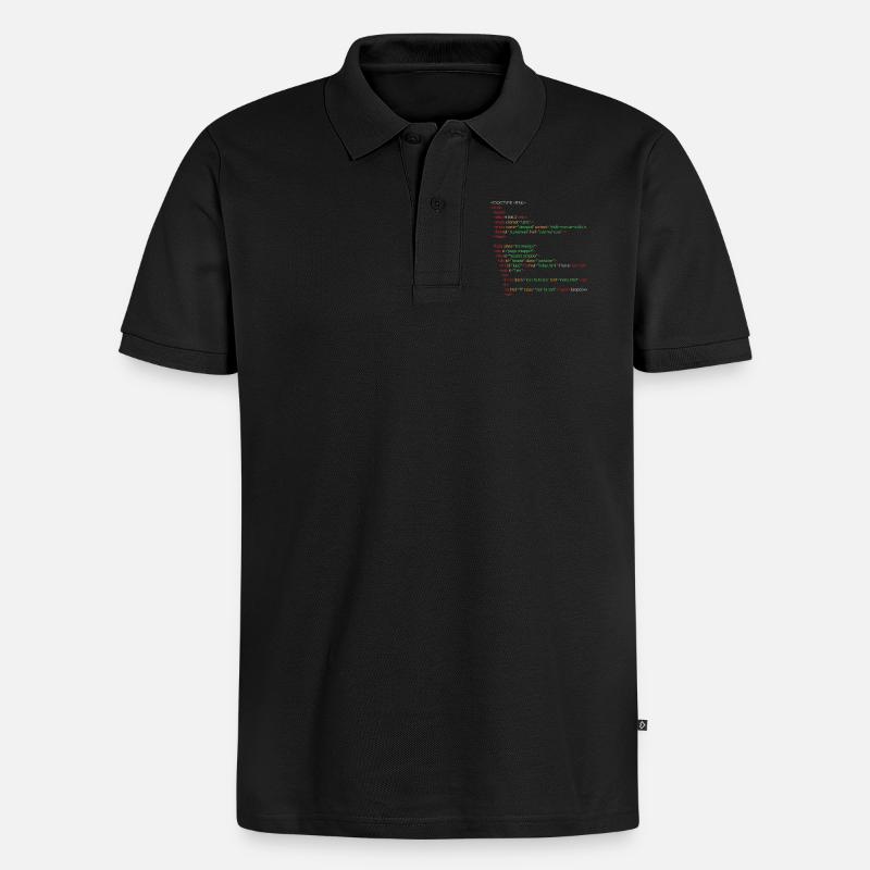 Code HTML5 - Polo bio Premium Homme - noir