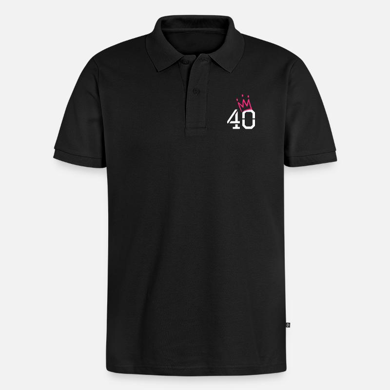 40 - Männer Premium Bio Polo Shirt - Schwarz