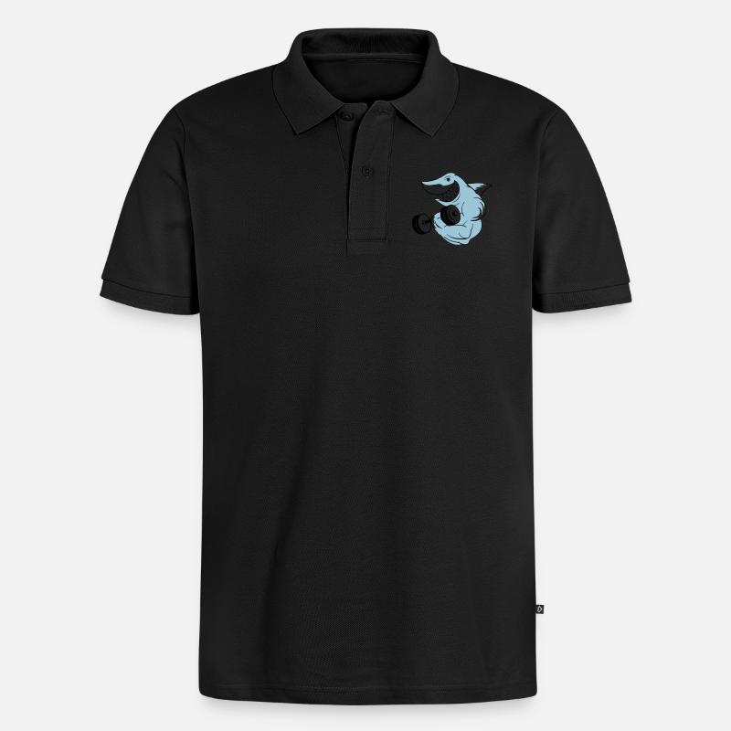 shark_bodybuilder - Polo bio Premium Homme - noir