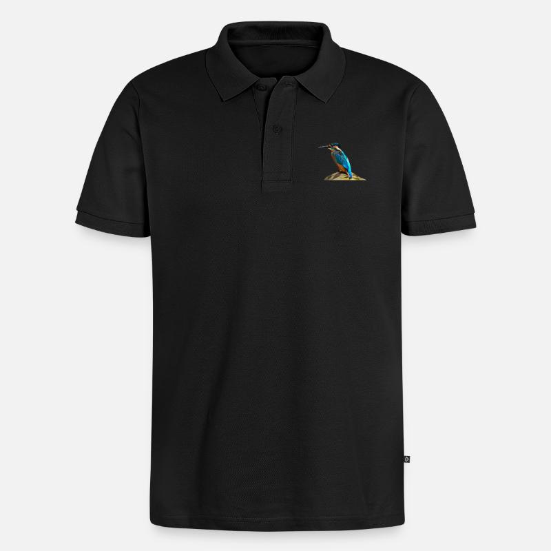 Eisvogel - Männer Premium Bio Polo Shirt - Schwarz