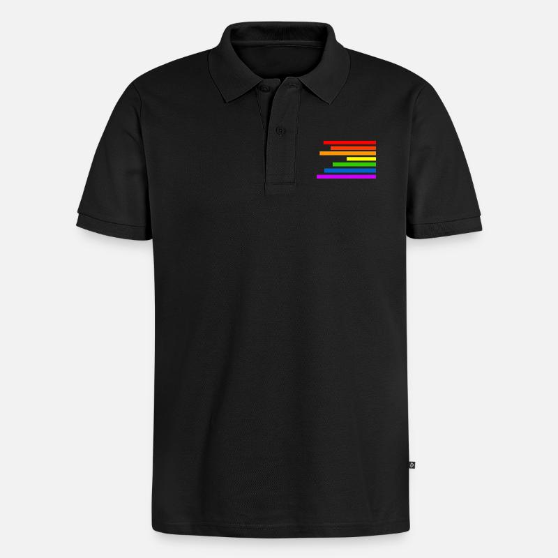 Regenbogen - Männer Premium Bio Polo Shirt - Schwarz