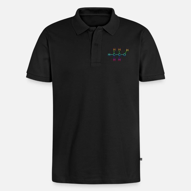 Ethanol Alkohol Strukturformel - Männer Premium Bio Polo Shirt - Schwarz