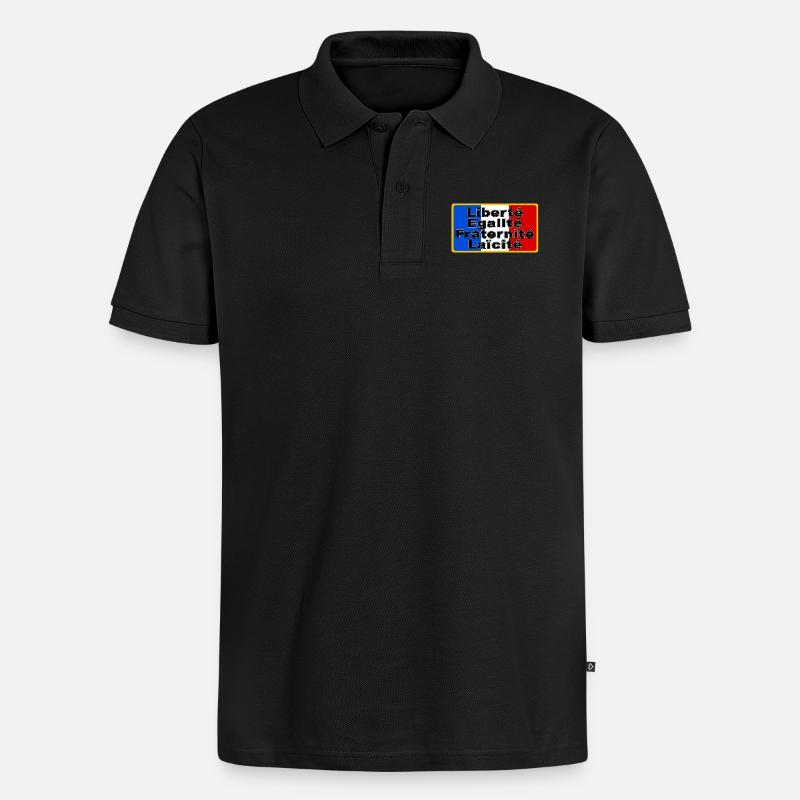 France Drapeau et devise - Polo bio Premium Homme - noir