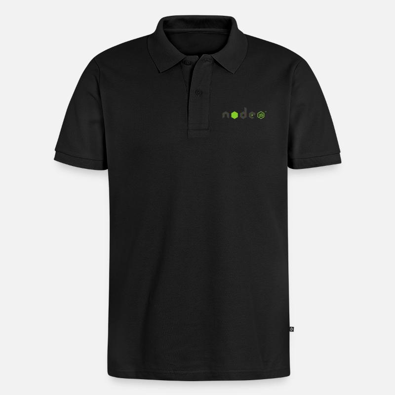 Node JS - Männer Premium Bio Polo Shirt - Schwarz