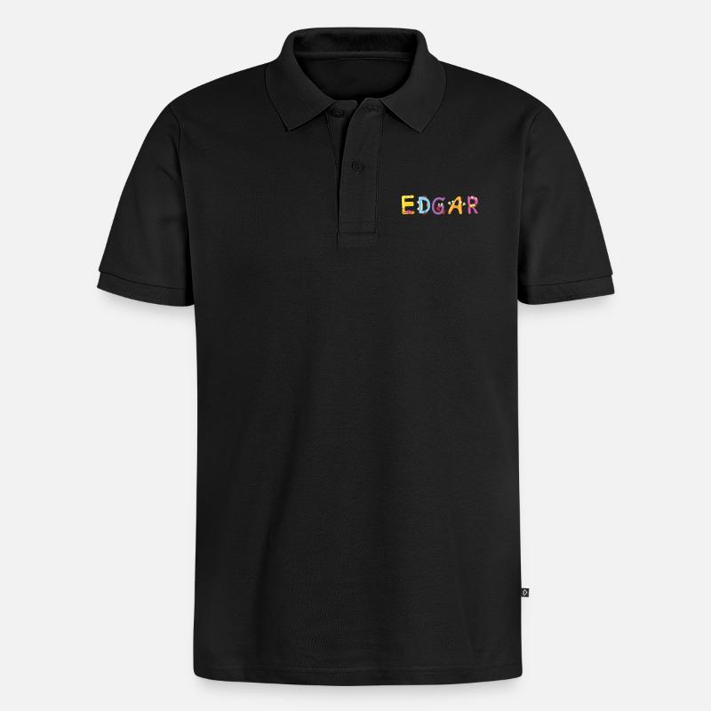 Edgar - Männer Premium Bio Polo Shirt - Schwarz