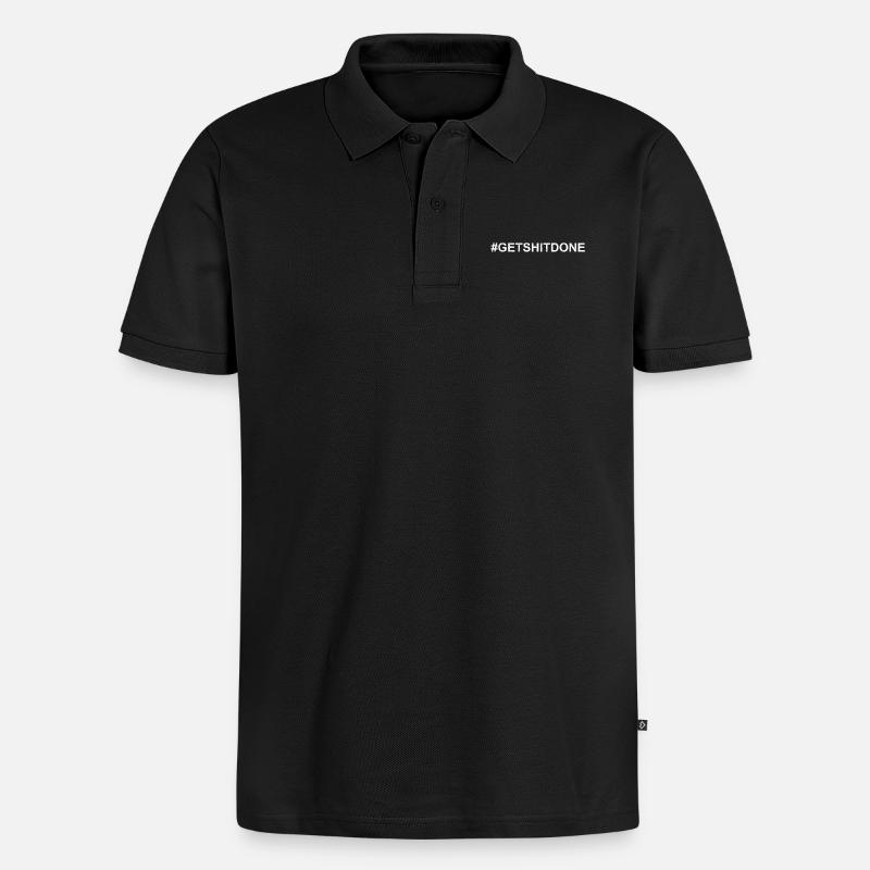GETSHITDONE White - Männer Premium Bio Polo Shirt - Schwarz