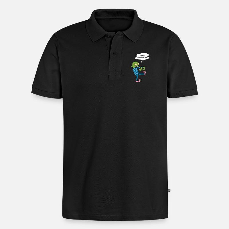 Brauchen Sie einen Kaffee - Männer Premium Bio Polo Shirt - Schwarz