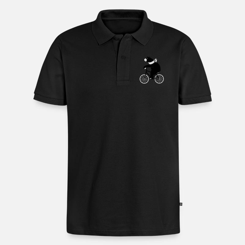 spread_baerbike - Männer Premium Bio Polo Shirt - Schwarz