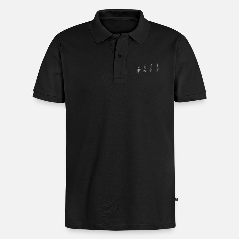 Evolution - Umwelt - Sarkasmus - Natur - Geschenk - Männer Premium Bio Polo Shirt - Schwarz