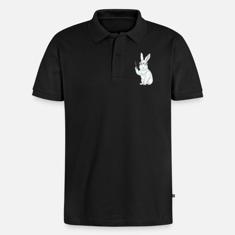 Hase Lehrer Pointer - Männer Premium Bio Polo Shirt - Schwarz