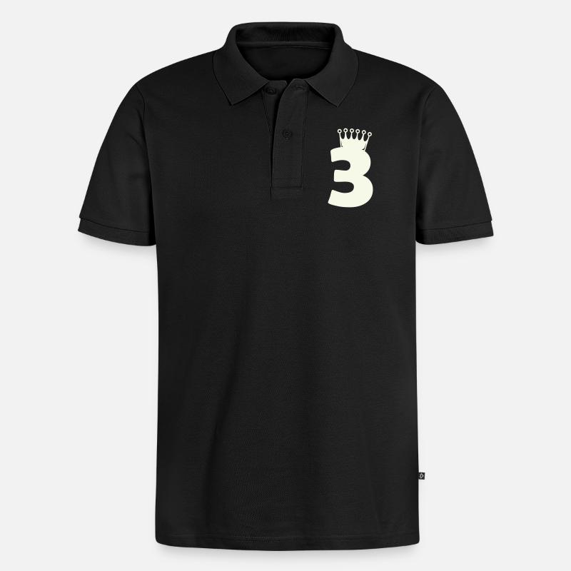 3_krone - Männer Premium Bio Polo Shirt - Schwarz
