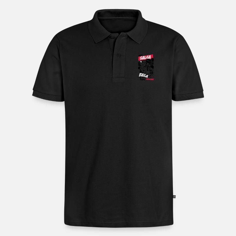 Salsa-comic - Männer Premium Bio Polo Shirt - Schwarz