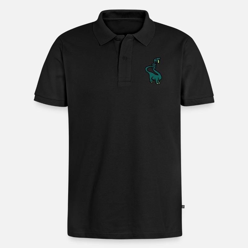 stranglesaurus_dino_3c - Polo bio Premium Homme - noir