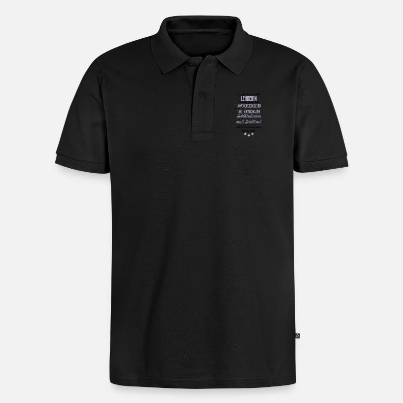 Beste Lehrerin Shirt - Männer Premium Bio Polo Shirt - Schwarz