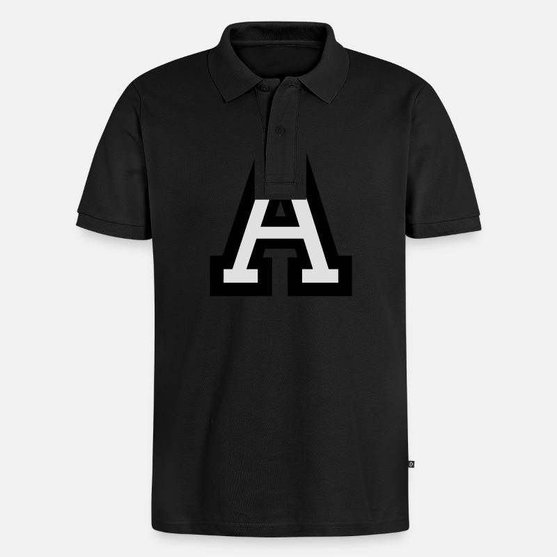 Buchstabe A - Männer Premium Bio Polo Shirt - Schwarz