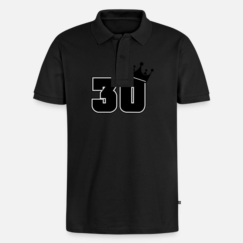 30 - Männer Premium Bio Polo Shirt - Schwarz