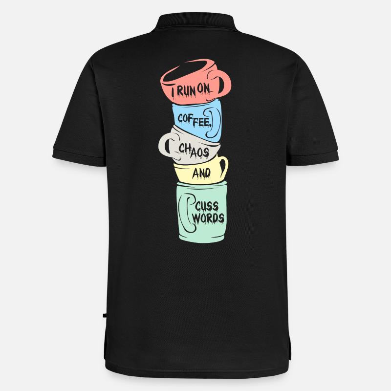 Kaffee - Männer Premium Bio Polo Shirt - Schwarz
