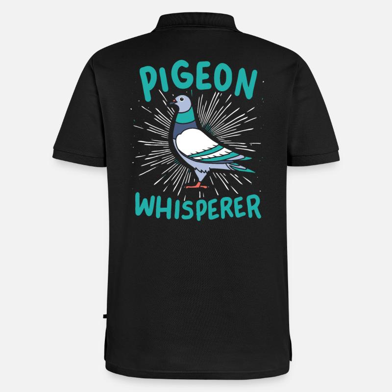 Taube Tauben Flüsterer - Männer Premium Bio Polo Shirt - Schwarz