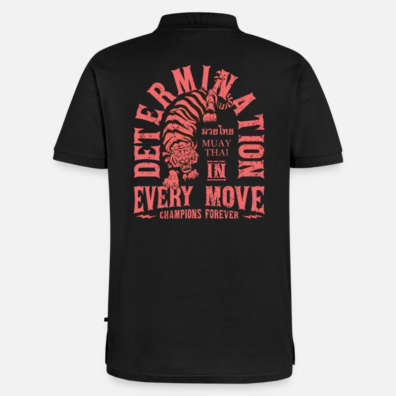 Muay Thai Kampfkunst - Männer Premium Bio Polo Shirt - Schwarz