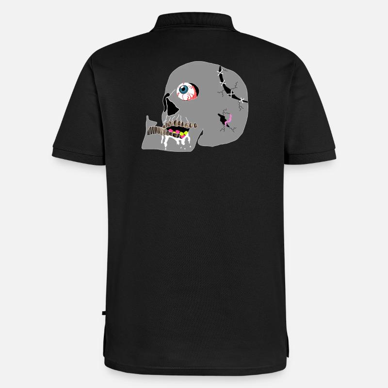 Schädel - Männer Premium Bio Polo Shirt - Schwarz
