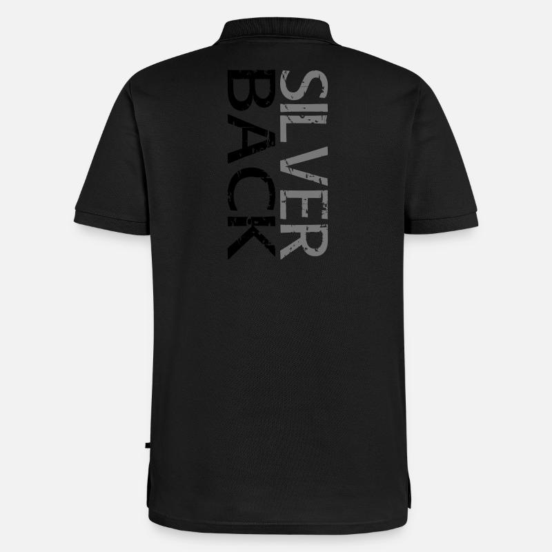 SILVERBACK (à deux lignes) - Polo bio Premium Homme - noir