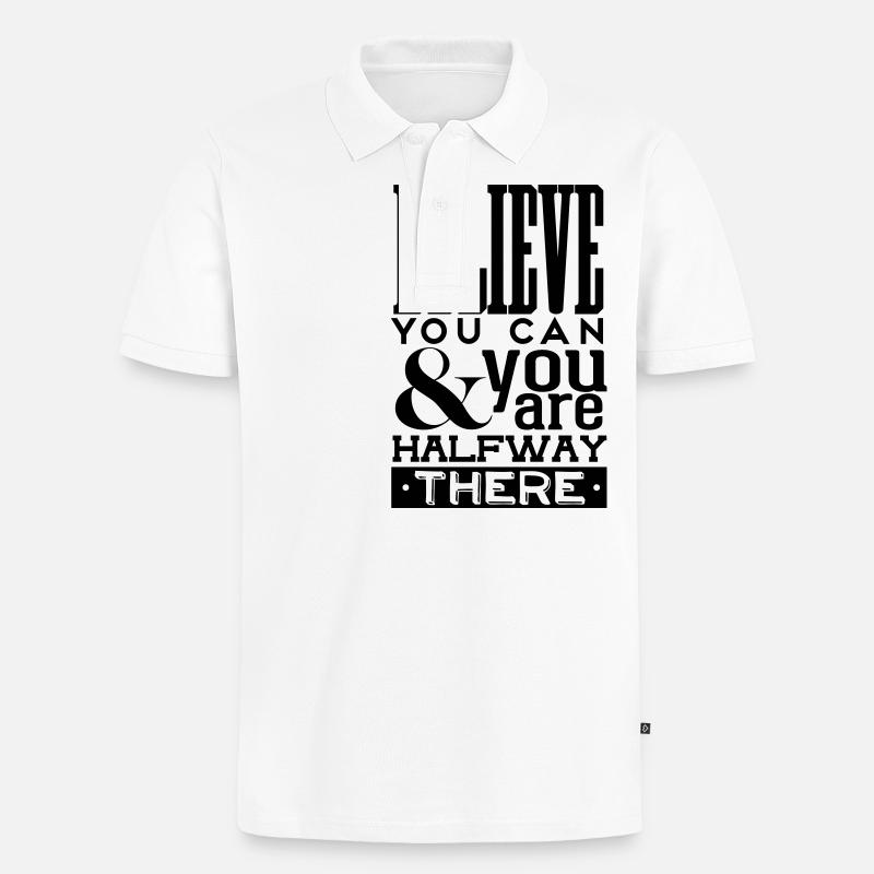 Motivation - Männer Premium Bio Polo Shirt - Weiß