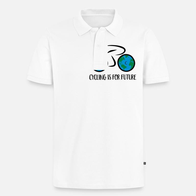 Fahrrad - Männer Premium Bio Polo Shirt - Weiß