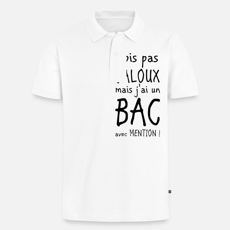 Bac avec mention - Polo bio Premium Homme - blanc