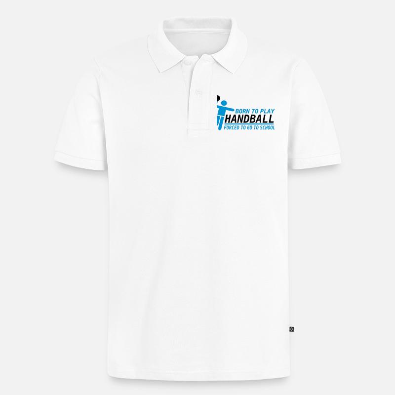 Handball - Männer Premium Bio Polo Shirt - Weiß