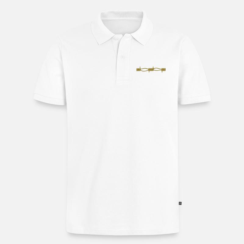 Stacheldraht - Männer Premium Bio Polo Shirt - Weiß