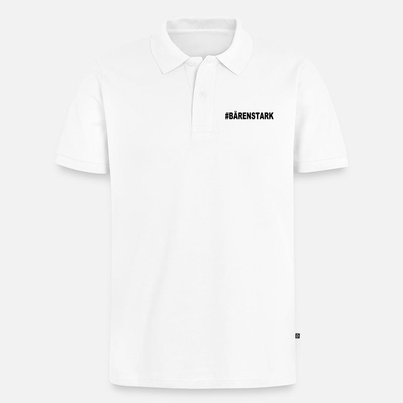 #BÄRENSTARK - Männer Premium Bio Polo Shirt - Weiß