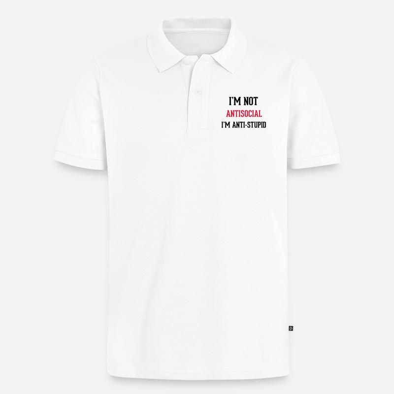 Antisocial - Männer Premium Bio Polo Shirt - Weiß