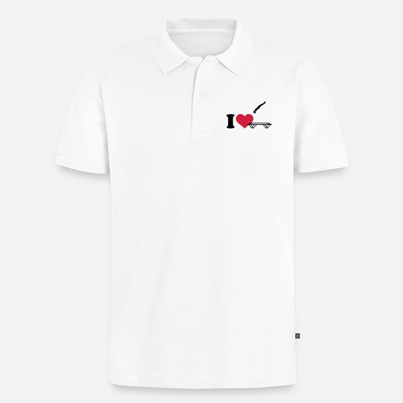 Trampolin - Männer Premium Bio Polo Shirt - Weiß