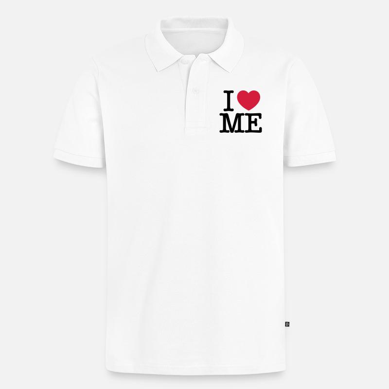 Ich liebe MICH - Männer Premium Bio Polo Shirt - Weiß
