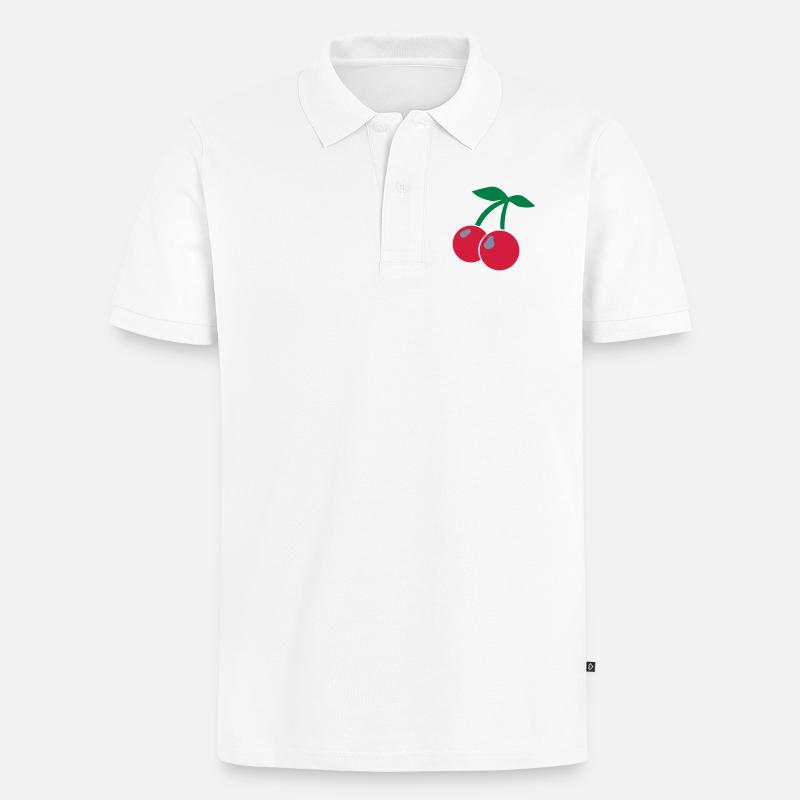 Kirchen/cherries - Männer Premium Bio Polo Shirt - Weiß