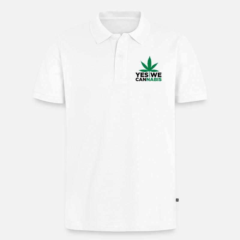 Oui, nous le cannabis! - Polo bio Premium Homme - blanc