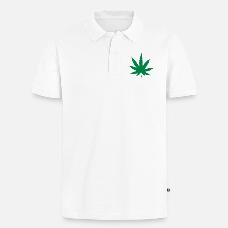 pro_ganja_juste_la_feuille - Polo bio Premium Homme - blanc