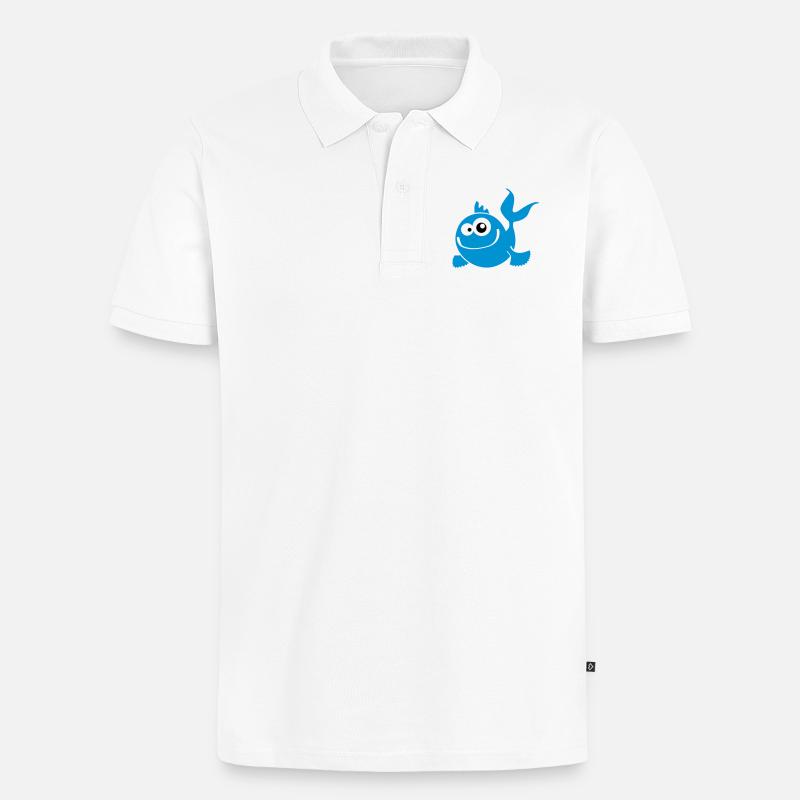 fish - Polo bio Premium Homme - blanc
