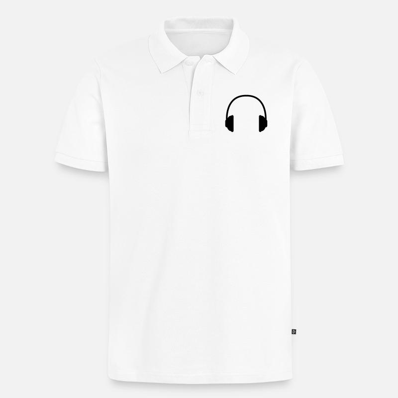 kopfhoerer - Männer Premium Bio Polo Shirt - Weiß